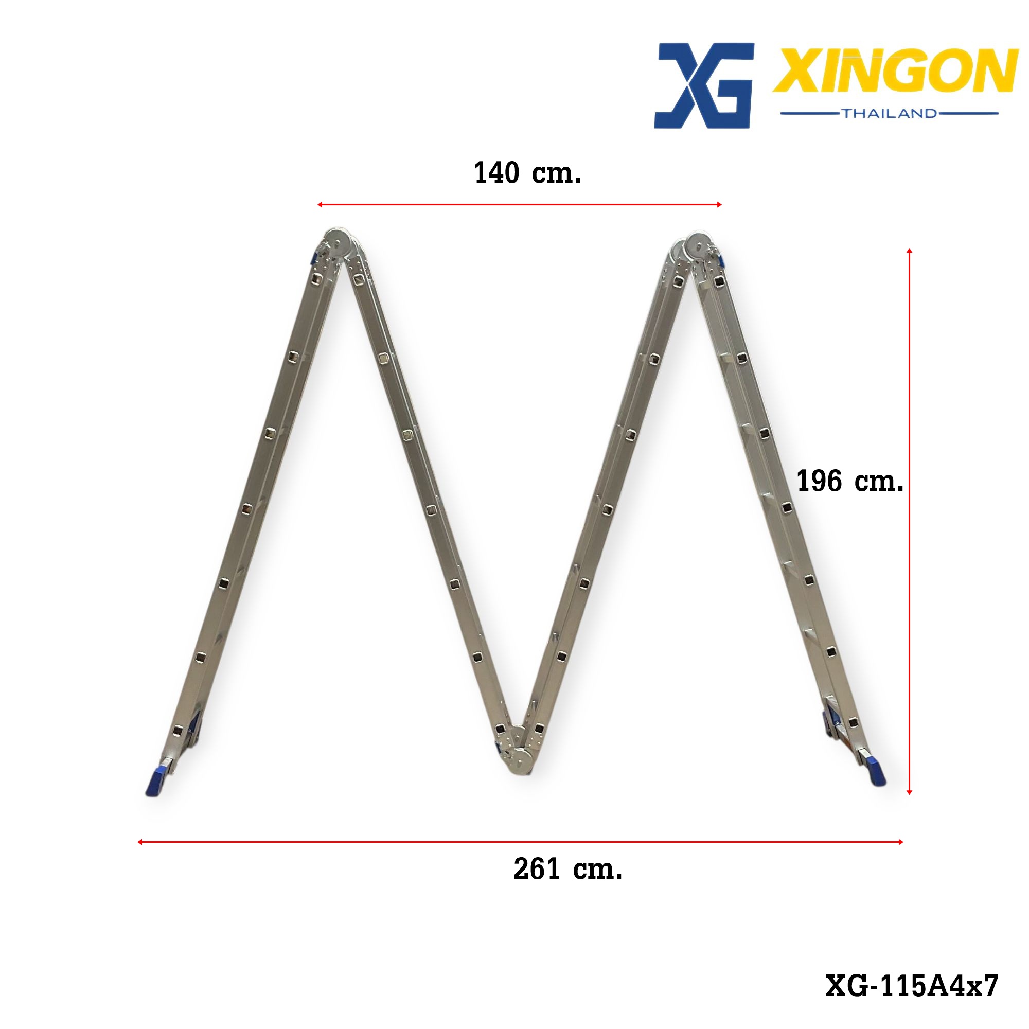 บันไดพับอเนกประสงค์28ขั้นพาดยาว7.96เมตร XG-115A4x7 - Image 2