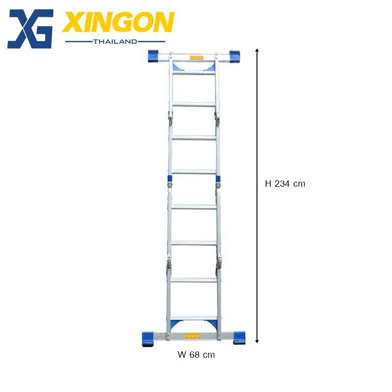 บันไดพับอเนกประสงค์8ขั้นพาดยาวสูง2.34เมตร XG-115A4x2 - Image 2