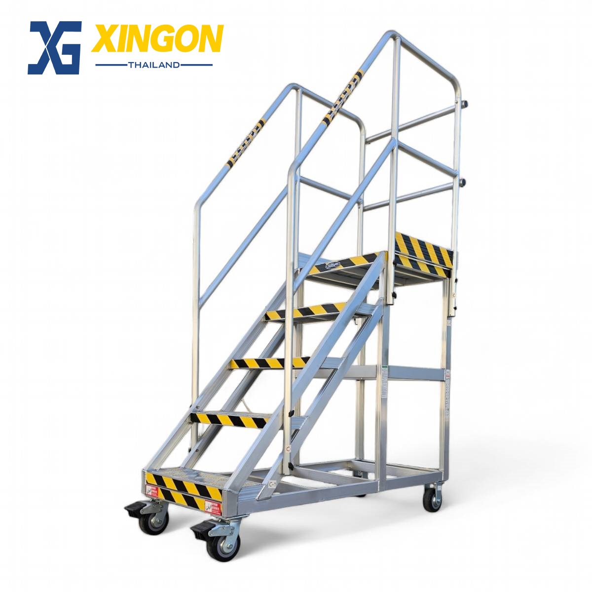 บันไดอลูมิเนียมติดล้อ5ขั้น