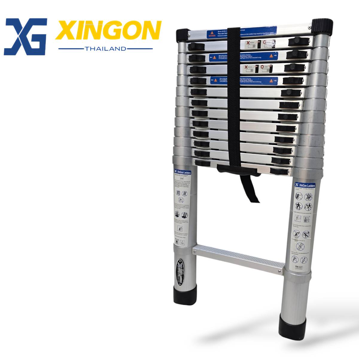บันไดอลูมิเนียมยืดหดได้แบบพาดตอนเดียวยาว 4.7เมตร XG-128D47 - Image 2