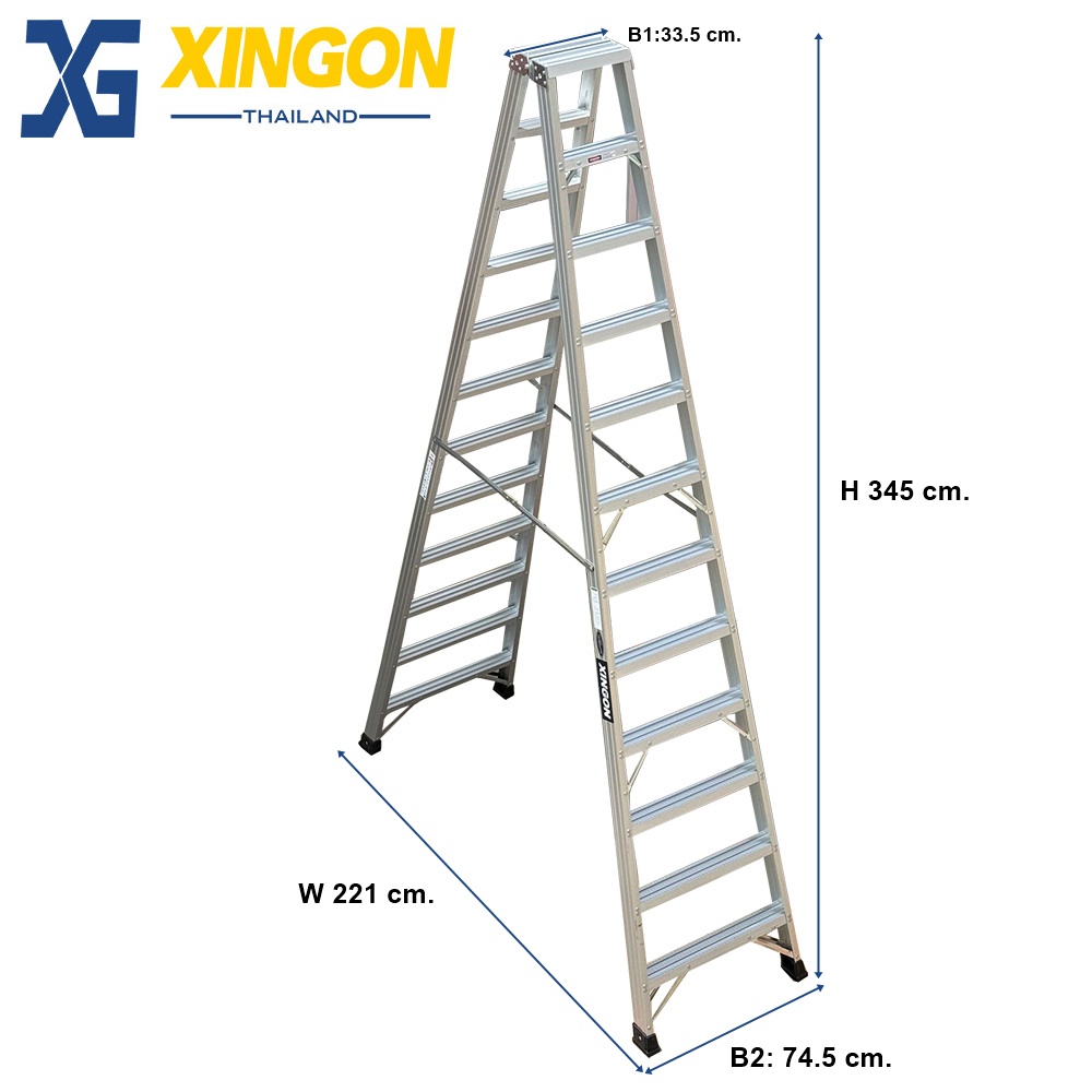 บันไดอลูมิเนียมทรงเอขึ้นลง2ทาง12ฟุต XG-106A12 - Image 3