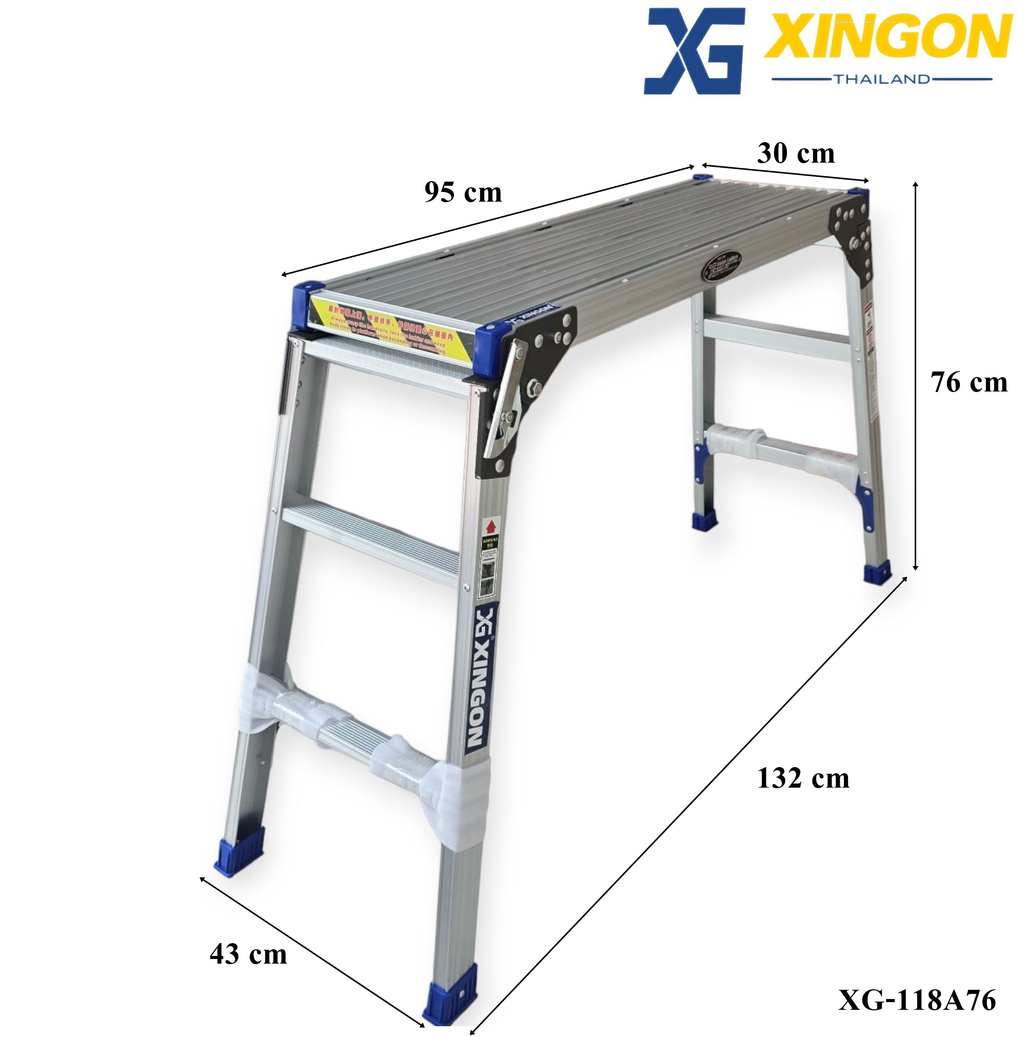 บันไดนั่งร้านอลูมิเนียม3+3ขั้น XG-118A76 - Image 2