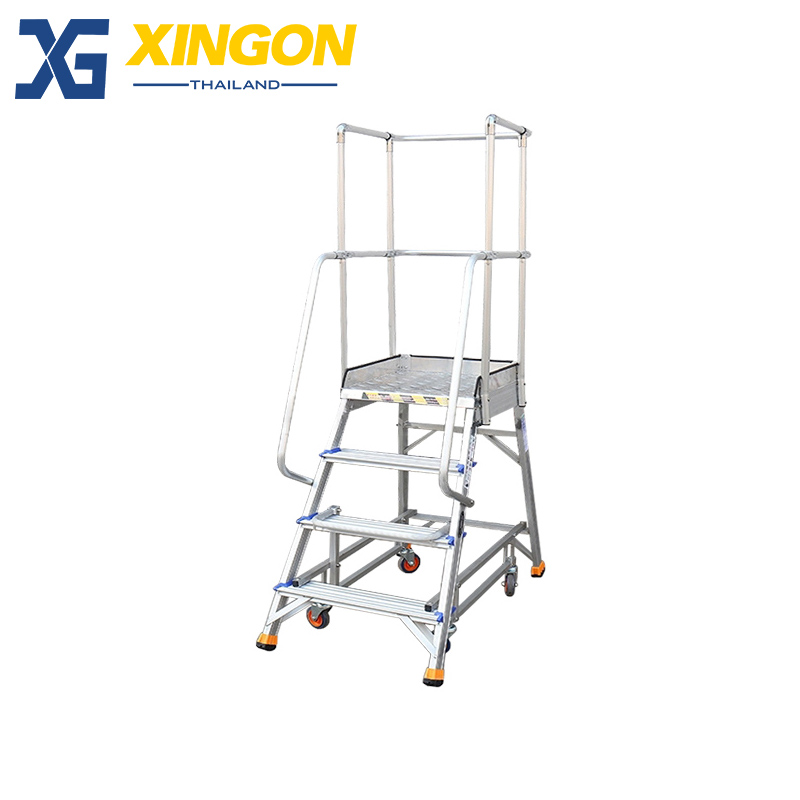 บันไดอลูมิเนียมแพลตฟอร์ม4ล้อ4ฟุต XG-358A4