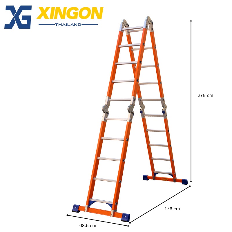 บันไดไฟเบอร์กลาสพับอเนกประสงค์20ขั้น XG163F4x5 - Image 3
