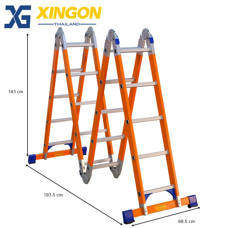 บันไดไฟเบอร์กลาสพับอเนกประสงค์20ขั้น XG163F4x5 - Image 2
