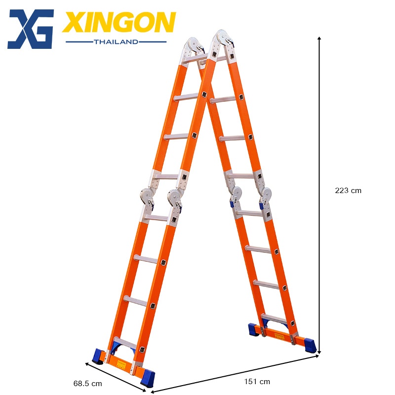บันไดไฟเบอร์กลาสพับอเนกประสงค์16ขั้น XG163F4x4 - Image 4