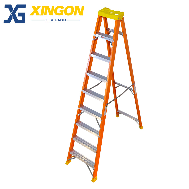 บันไดไฟเบอร์กลาสทรงเอมีถาดวางเครื่องมือ9ฟุต XG107B9 - Image 5