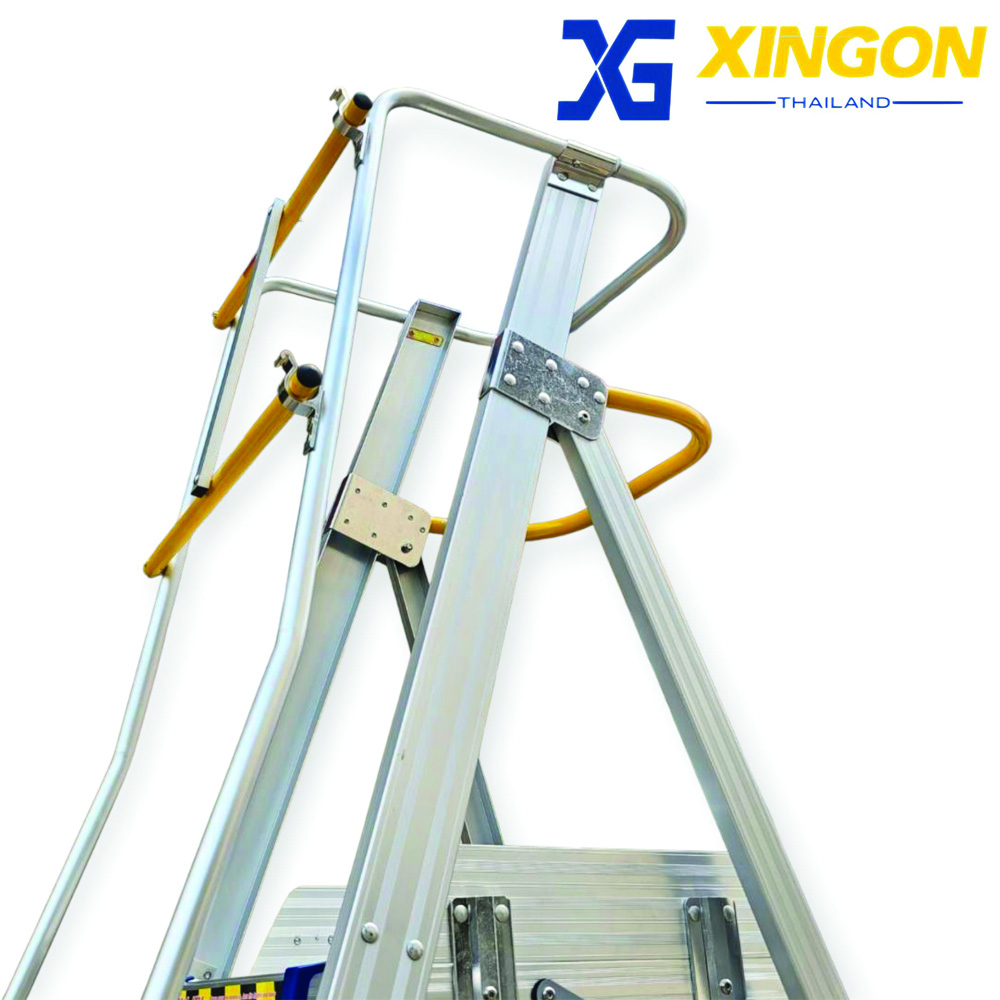 บันไดแพลตฟอร์ม อลูมิเนียม7ฟุตมีราวจับและกันตก XG-152A7 - Image 4
