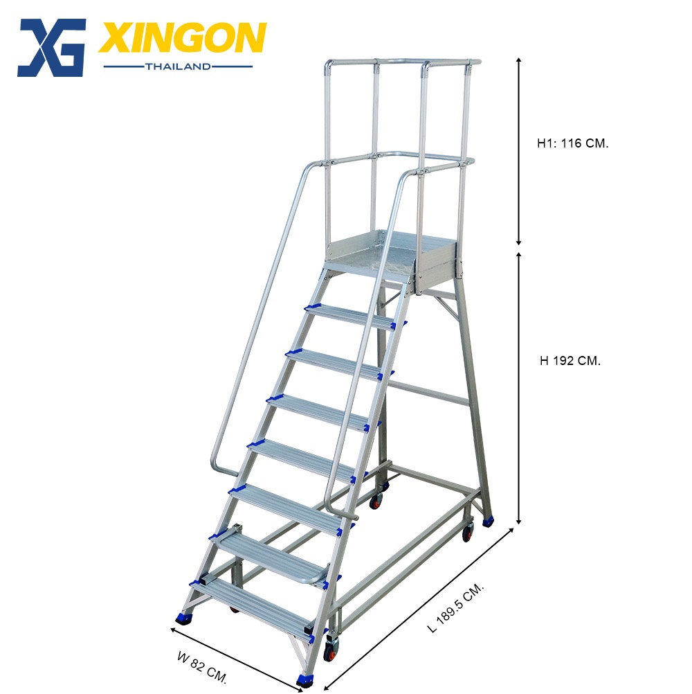 บันไดล้อเลื่อนอลูมิเนียมประตูเซฟตี้8ฟุต XG-358D8 - Image 2
