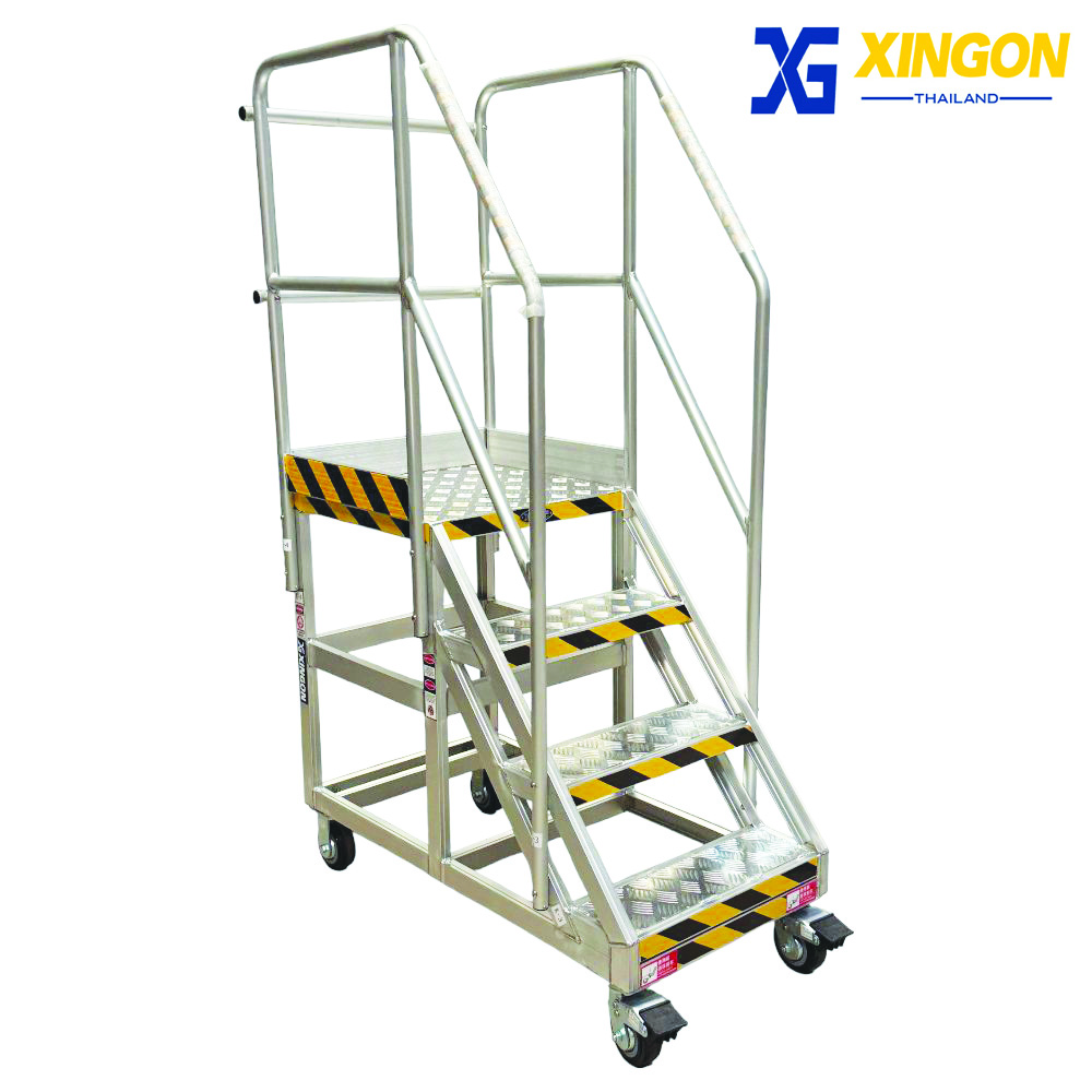 บันไดอลูมิเนียมติดล้อ4ขั้น XG-151D100