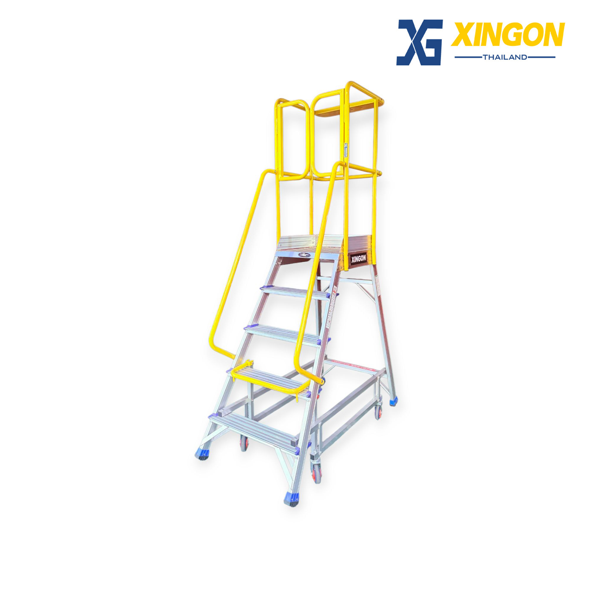 บันไดล้อเลื่อนอลูมิเนียมประตูเซฟตี้4ฟุต XG-358D4